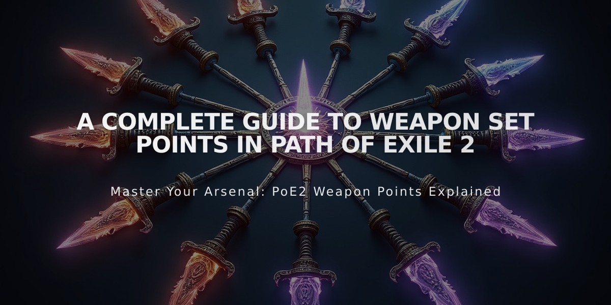 A Complete Guide to Weapon Set Points in Path of Exile 2