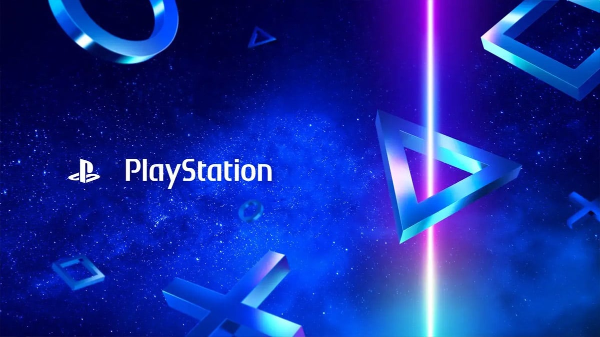 PlayStation logo on blue