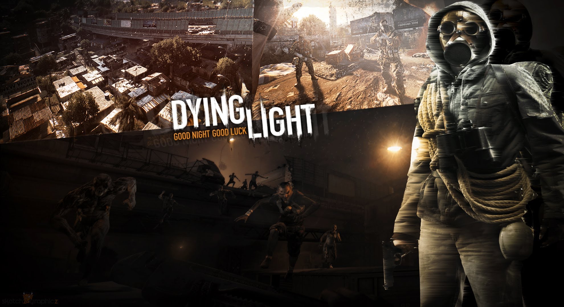 Dying Light zombie game promotional art