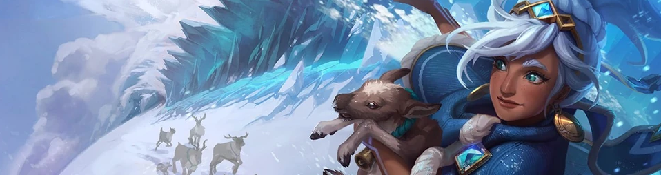 Taliyah and wolf in winter landscape