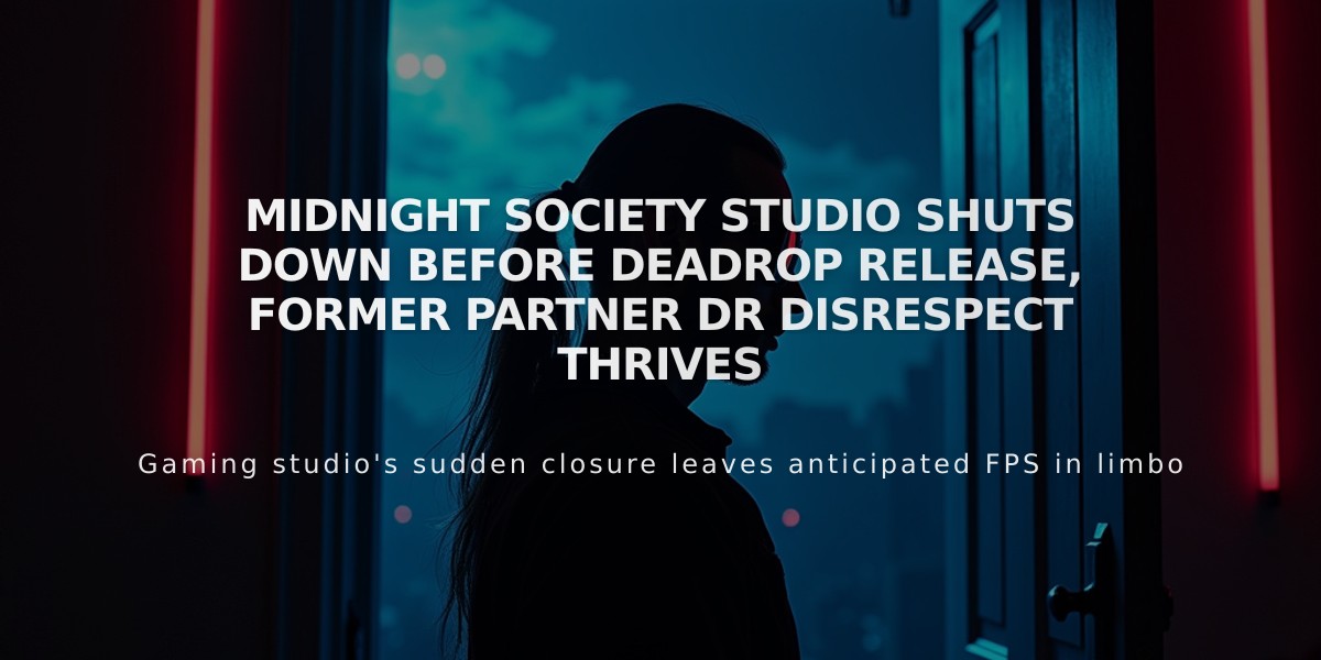 Midnight Society Studio Shuts Down Before DEADROP Release, Former Partner Dr Disrespect Thrives