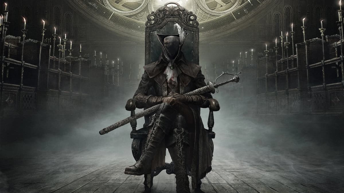 Lady Maria seated in Bloodborne