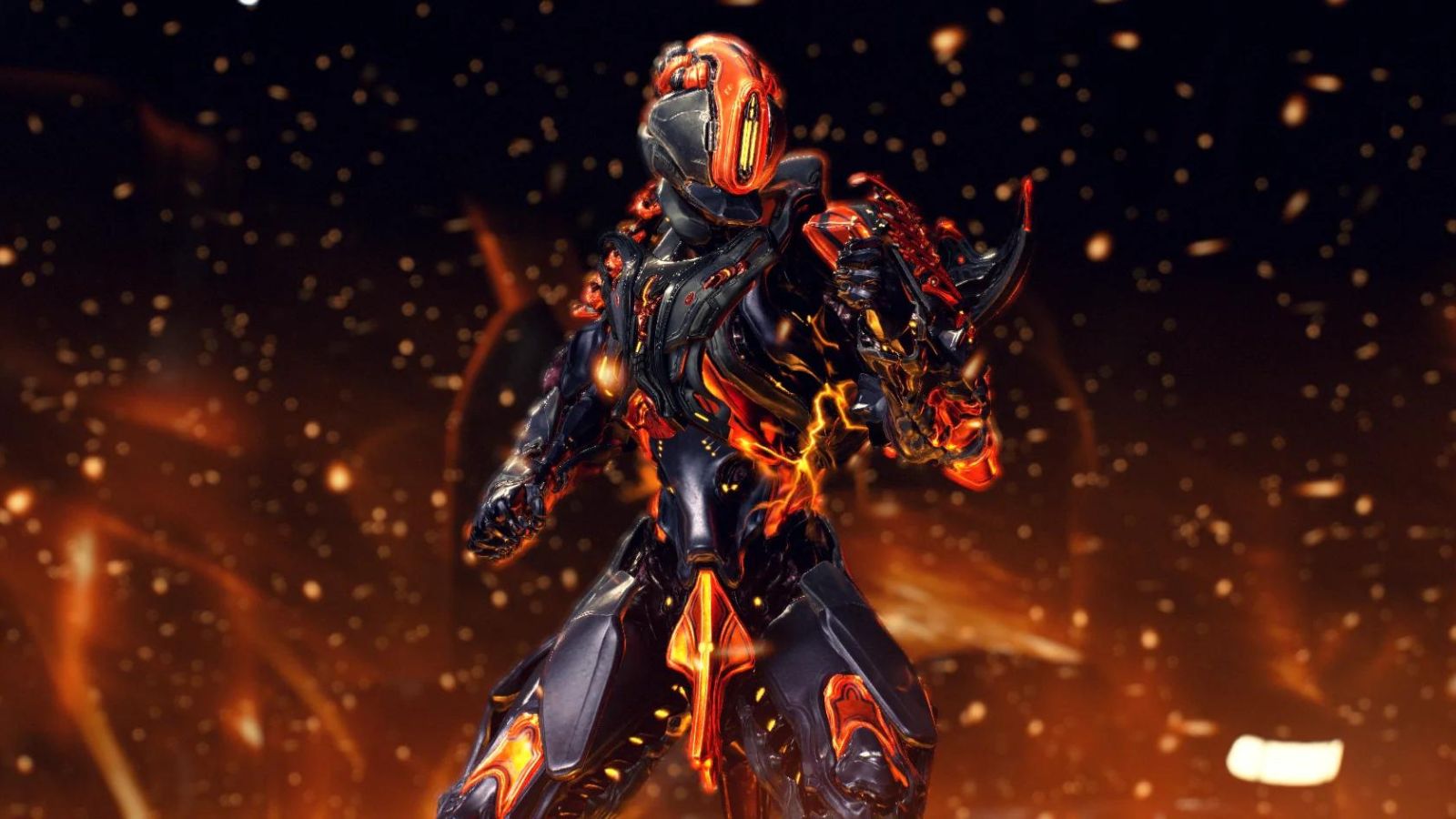 Burning robotic humanoid figure