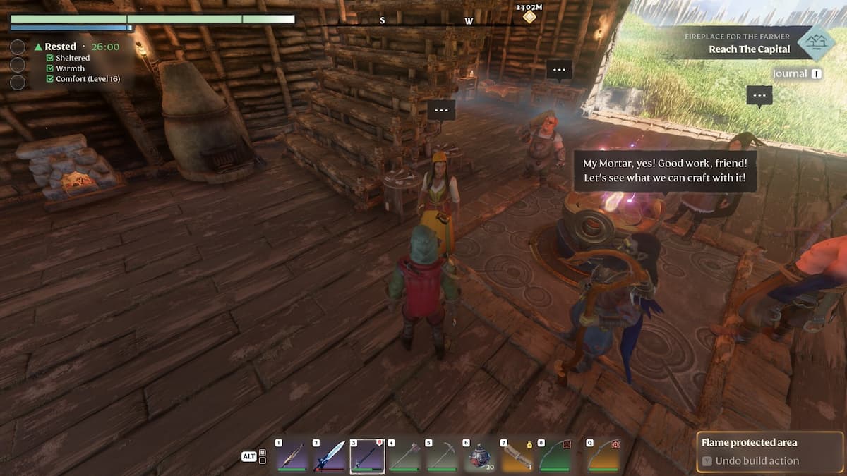 Player character farming in Enshrouded game