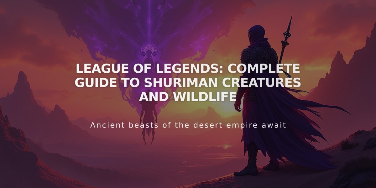 League of Legends: Complete Guide to Shuriman Creatures and Wildlife