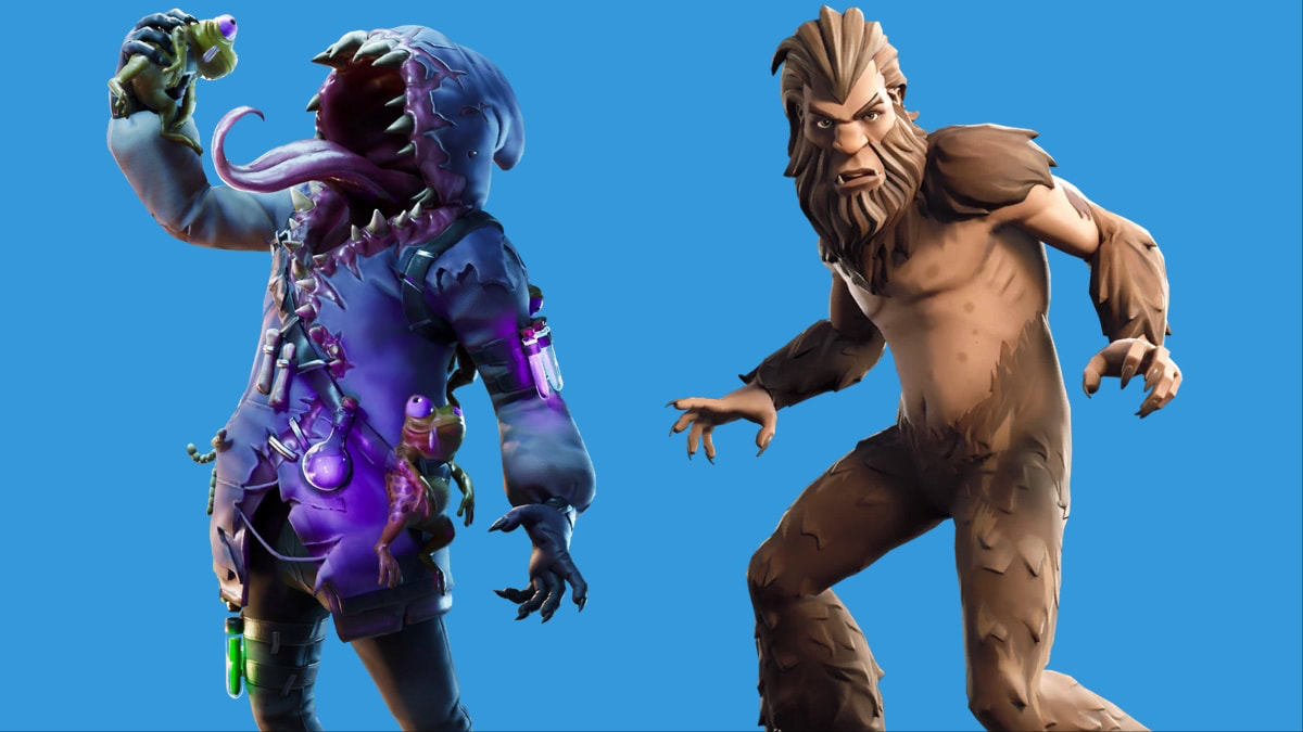 Two Fortnite characters in blue backdrop