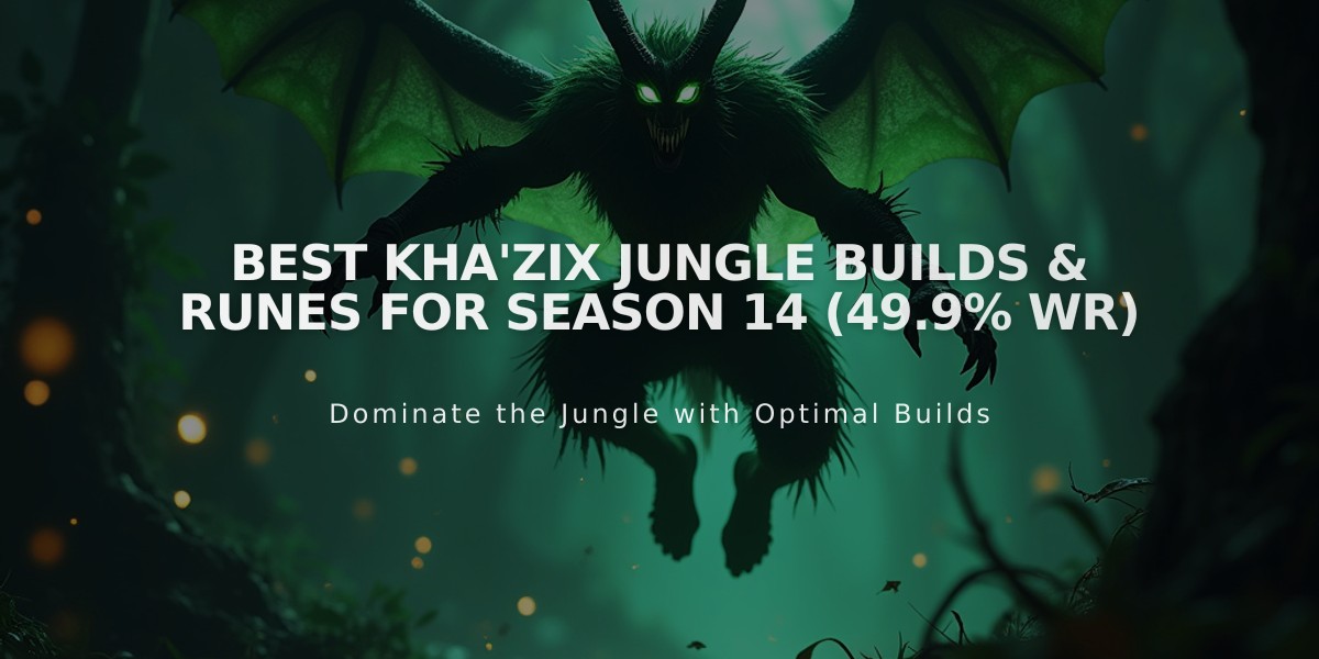 Best Kha'Zix Jungle Builds & Runes for Season 14 (49.9% WR)