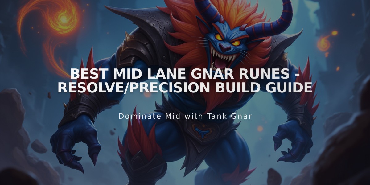 Best Mid Lane Gnar Runes - Resolve/Precision Build Guide