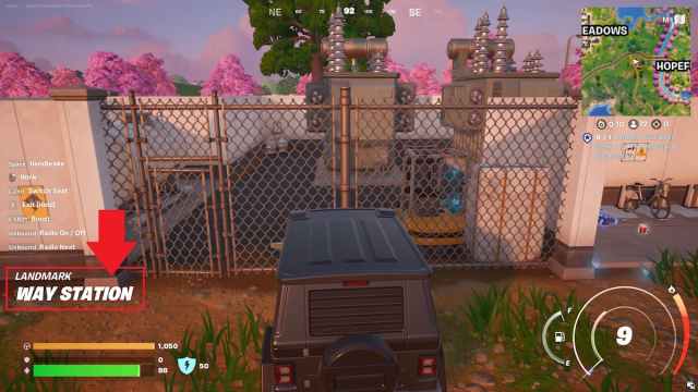 Marked Fortnite landmark and popup