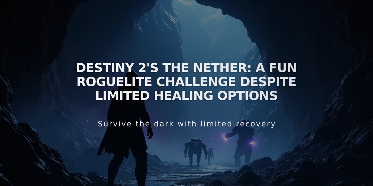 Destiny 2's The Nether: A Fun Roguelite Challenge Despite Limited Healing Options