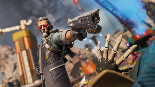 Man aiming weapon in Apex Legends