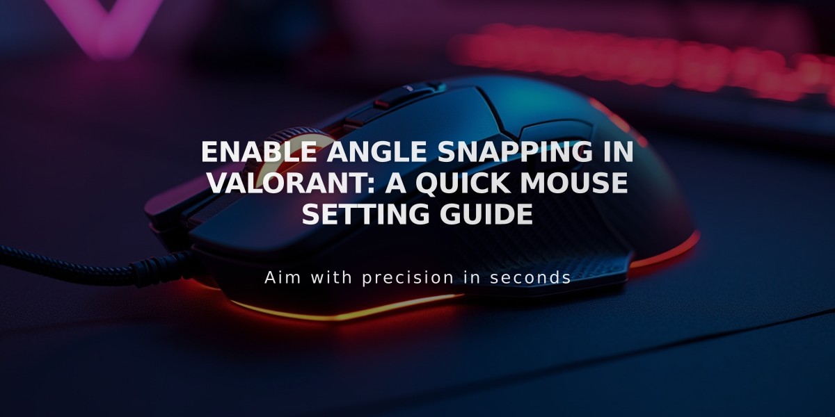 Enable Angle Snapping in VALORANT: A Quick Mouse Setting Guide