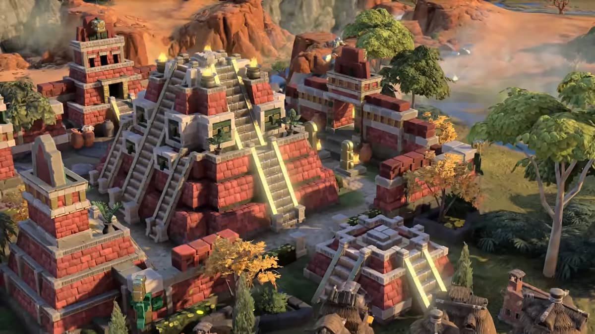 Mayan temple in Civilization 7 game