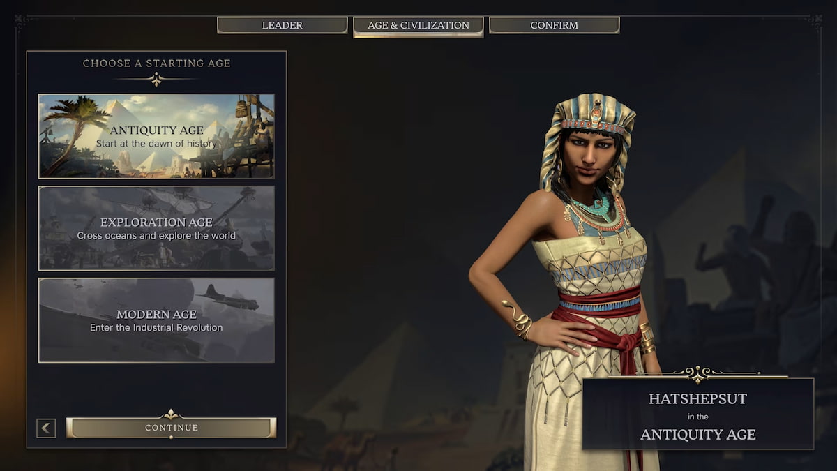 Egyptian priestess in Civilization 7