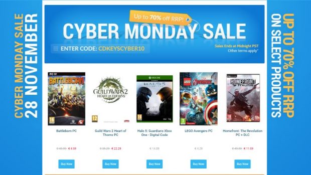 CDKeys gaming website cyber sale screenshot