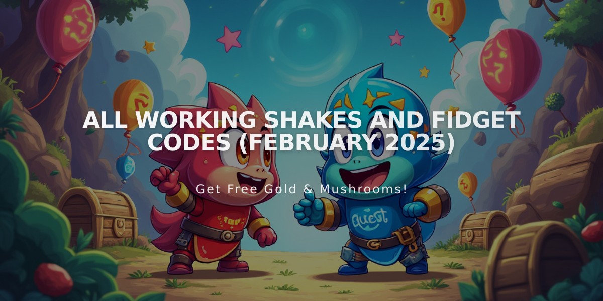 All Working Shakes and Fidget Codes (February 2025)