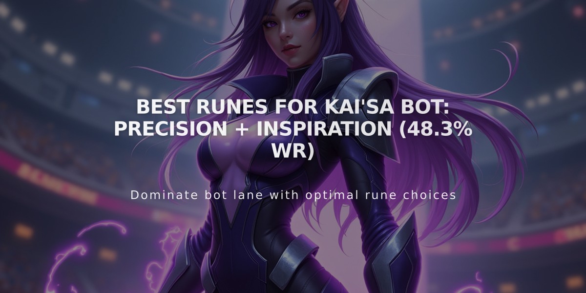 Best Runes for Kai'Sa Bot: Precision + Inspiration (48.3% WR)