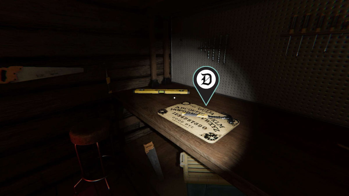 Ouija board in Phasmophobia game