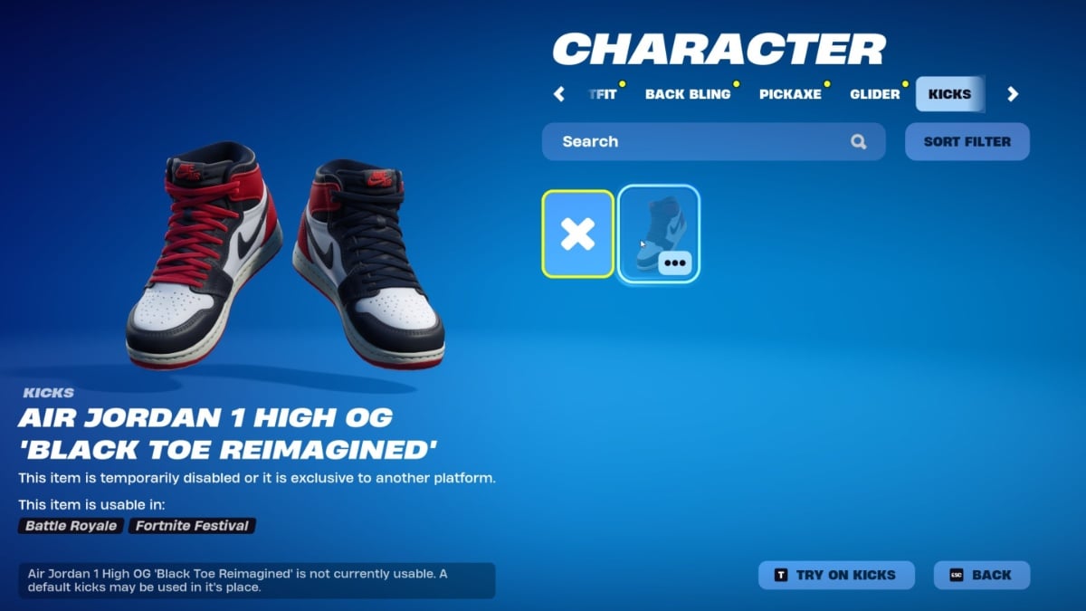 Air Jordan 1 Fortnite skins