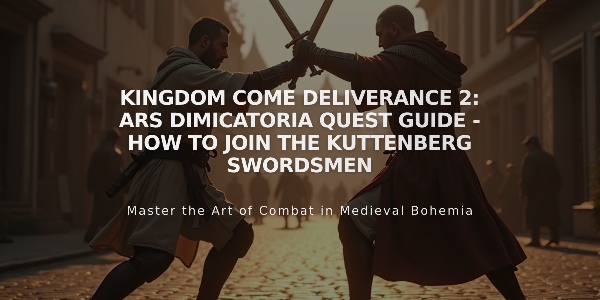 Kingdom Come Deliverance 2: Ars Dimicatoria Quest Guide - How to Join the Kuttenberg Swordsmen