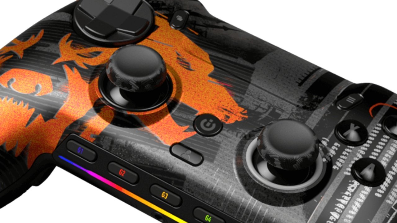 Orange-accented gaming controller