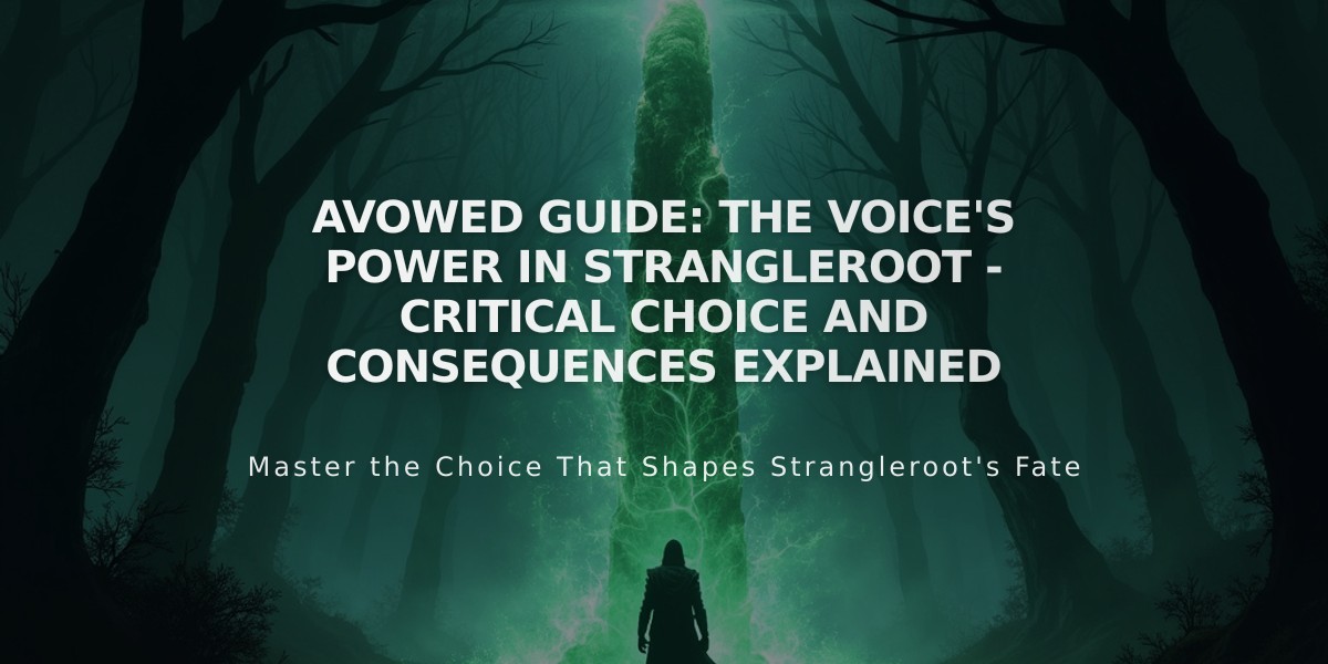 Avowed Guide: The Voice's Power in Strangleroot - Critical Choice and Consequences Explained