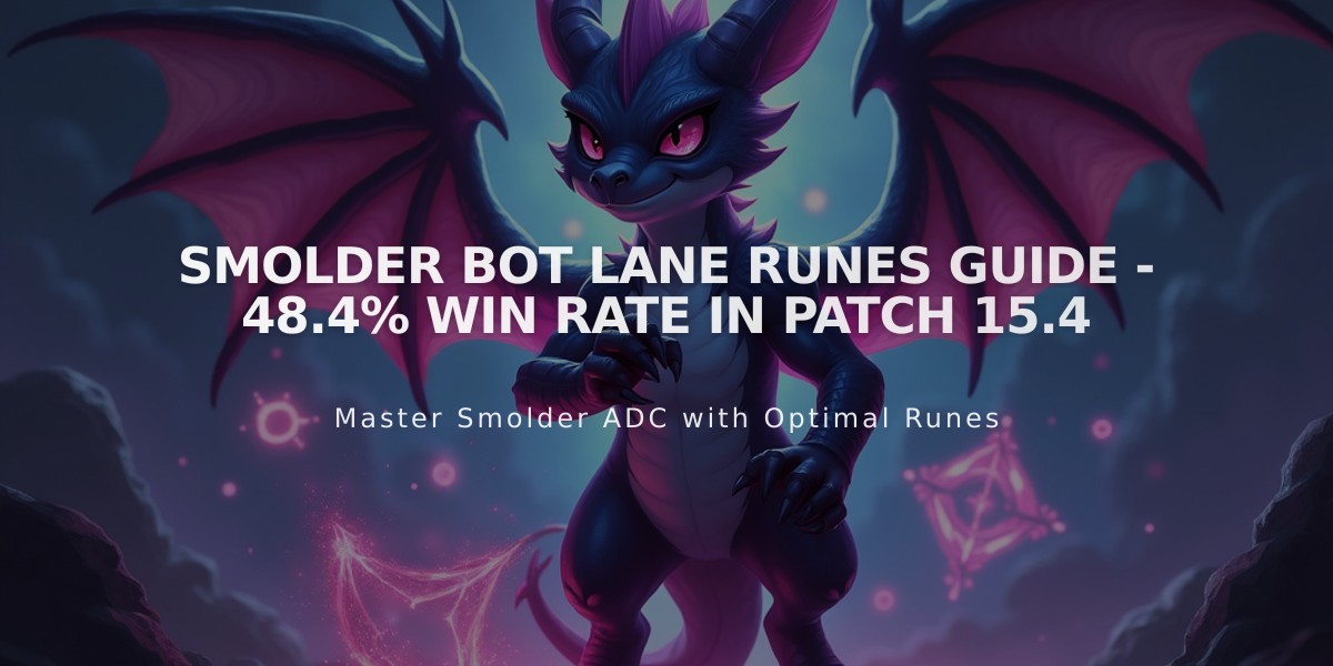 Smolder Bot Lane Runes Guide - 48.4% Win Rate in Patch 15.4