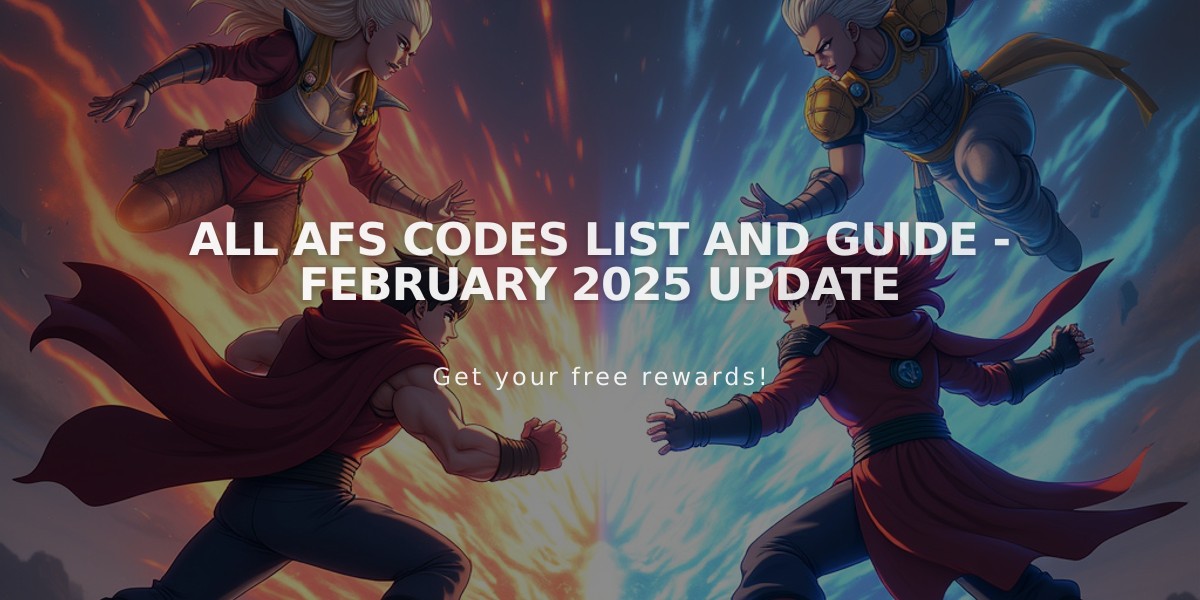 All AFS Codes List and Guide - February 2025 Update