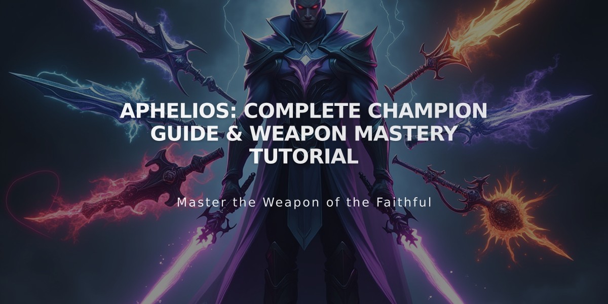 Aphelios: Complete Champion Guide & Weapon Mastery Tutorial