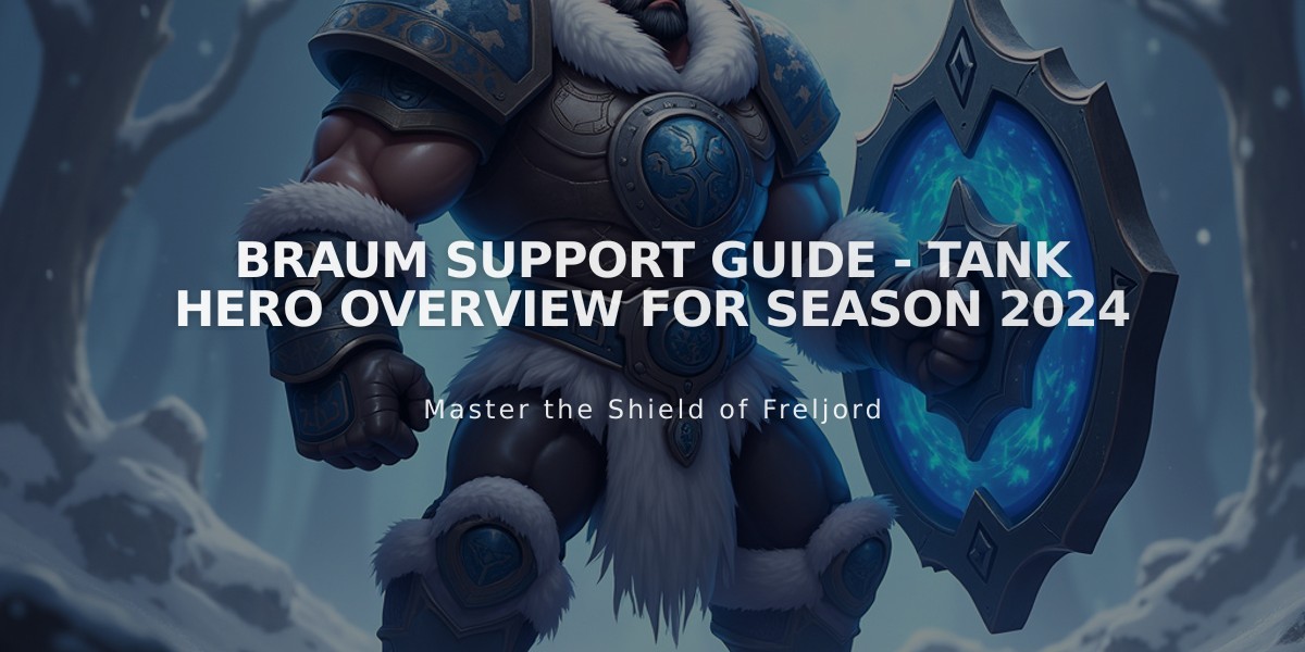 Braum Support Guide - Tank Hero Overview for Season 2024