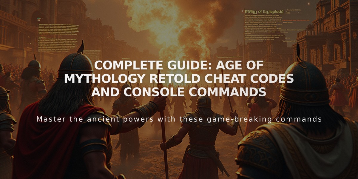 Complete Guide: Age of Mythology Retold Cheat Codes and Console Commands