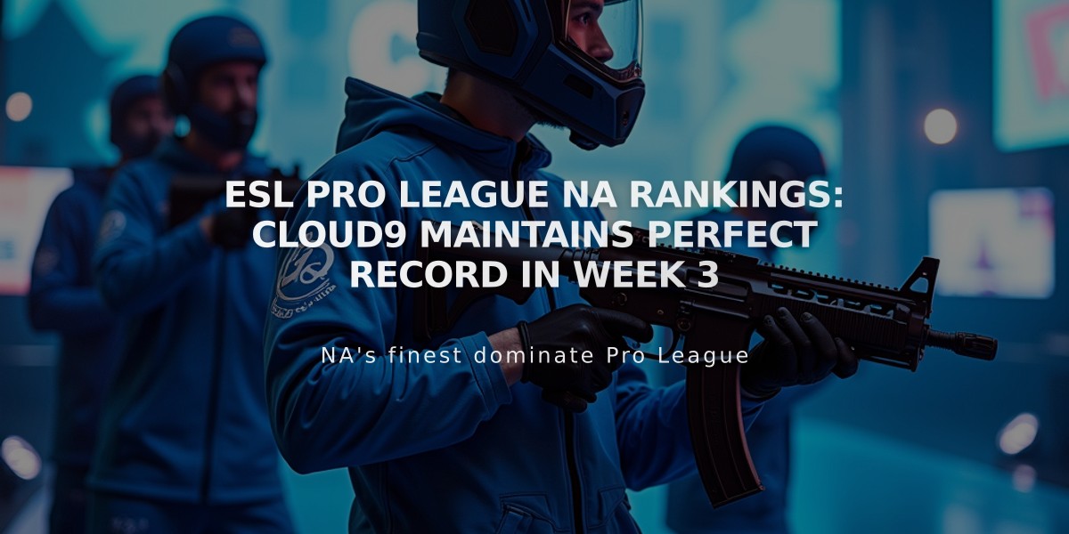 ESL Pro League NA Rankings: Cloud9 Maintains Perfect Record in Week 3