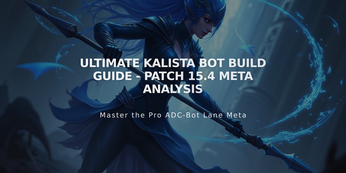 Ultimate Kalista Bot Build Guide - Patch 15.4 Meta Analysis