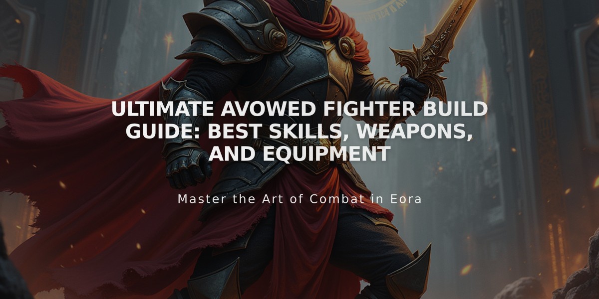 Ultimate Avowed Fighter Build Guide: Best Skills, Weapons, and Equipment