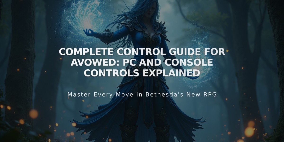 Complete Control Guide for Avowed: PC and Console Controls Explained