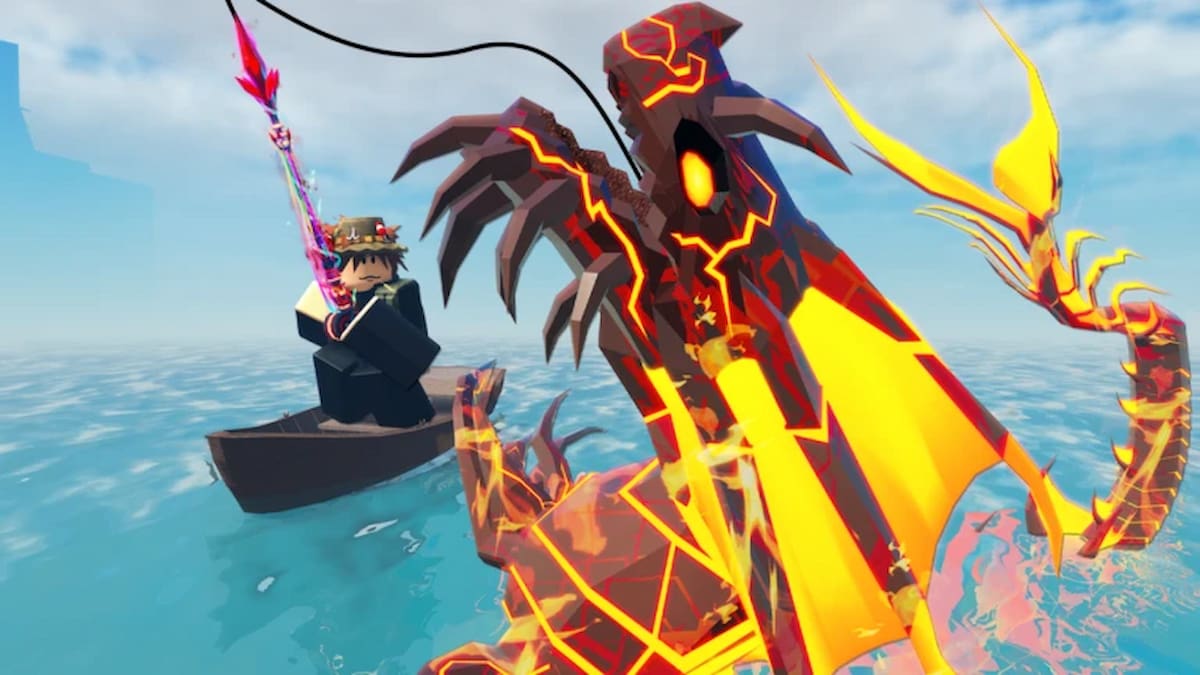 Roblox player fights magma sea monster