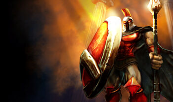 Spartan warrior in crimson armor