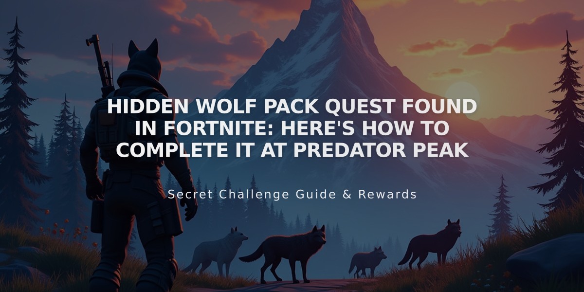 Hidden Wolf Pack Quest Found in Fortnite: Here's How to Complete It at Predator Peak