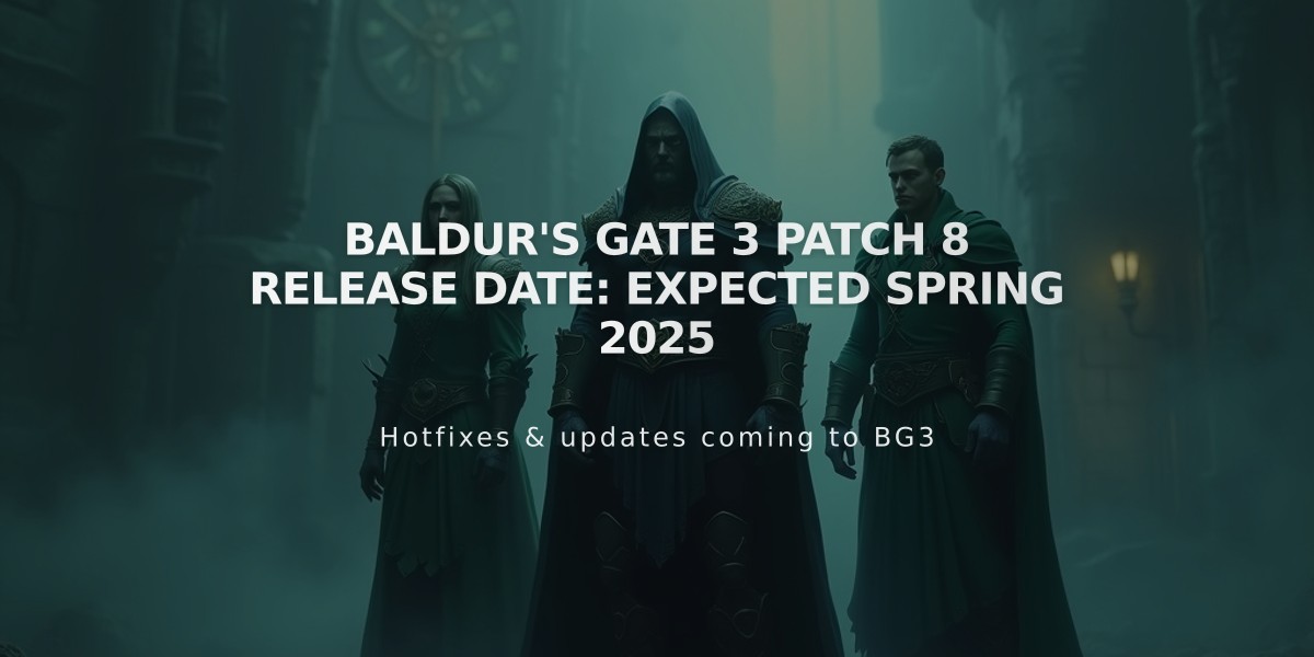 Baldur's Gate 3 Patch 8 Release Date: Expected Spring 2025