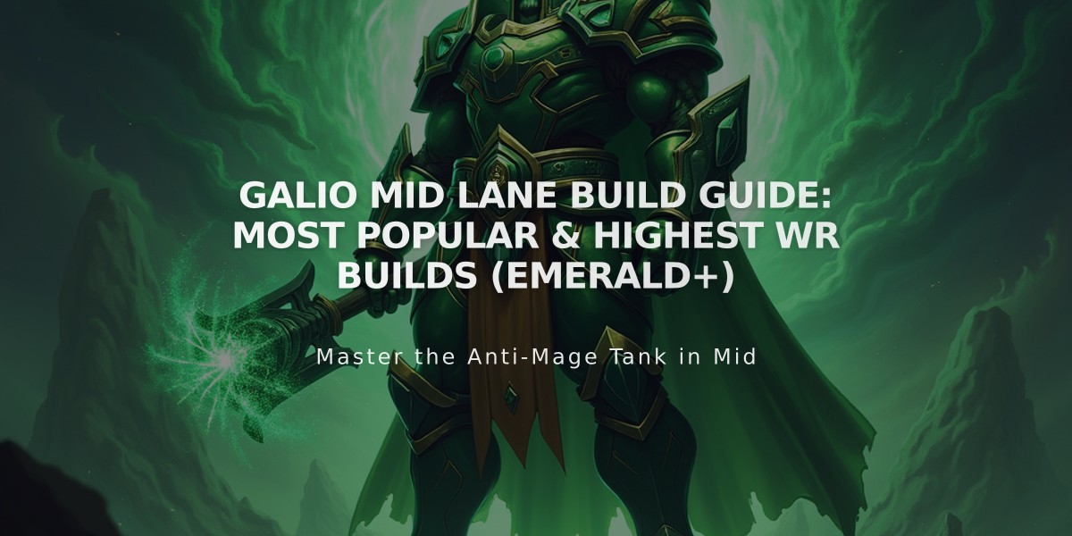 Galio Mid Lane Build Guide: Most Popular & Highest WR Builds (Emerald+)