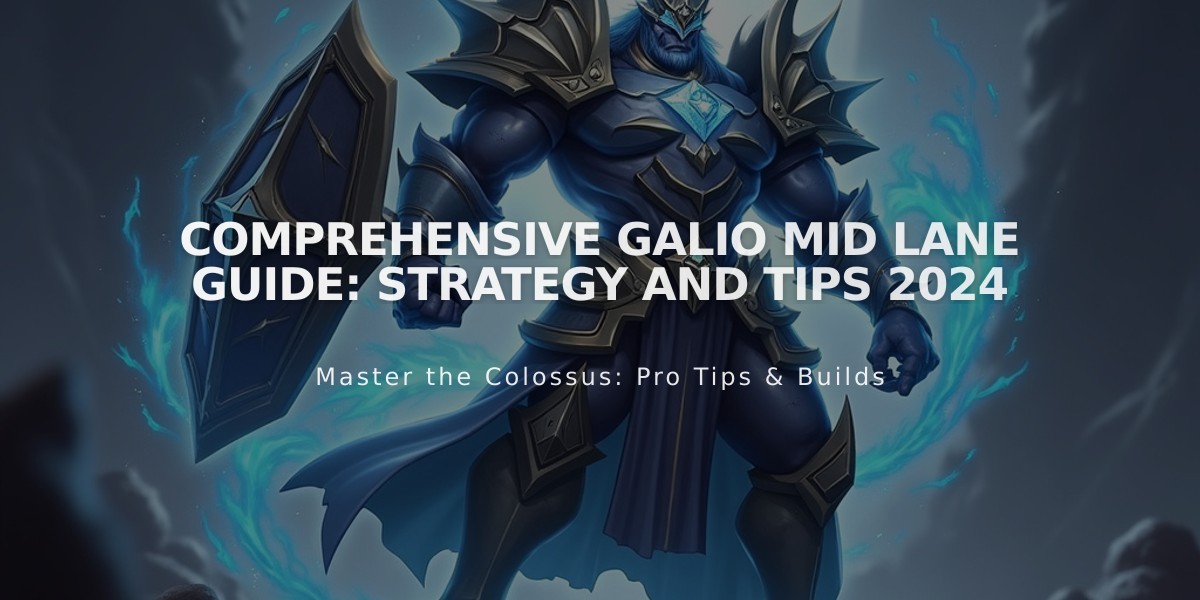 Comprehensive Galio Mid Lane Guide: Strategy and Tips 2024