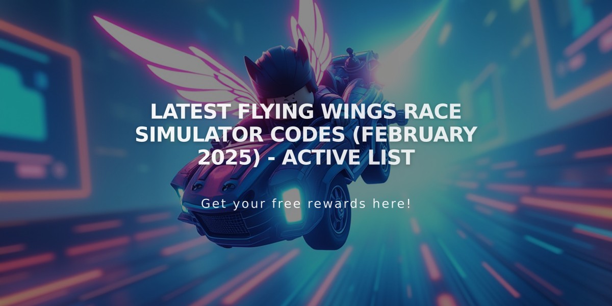 Latest Flying Wings Race Simulator Codes (February 2025) - Active List