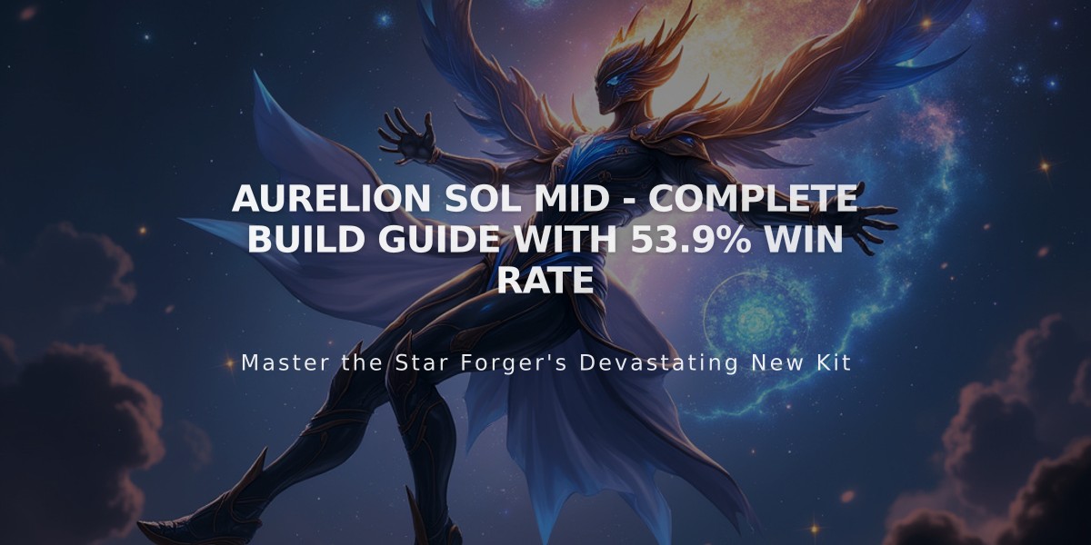 Aurelion Sol Mid - Complete Build Guide with 53.9% Win Rate