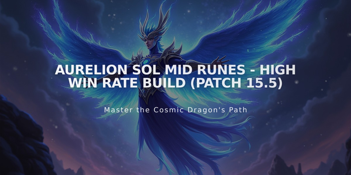 Aurelion Sol Mid Runes - High Win Rate Build (Patch 15.5)